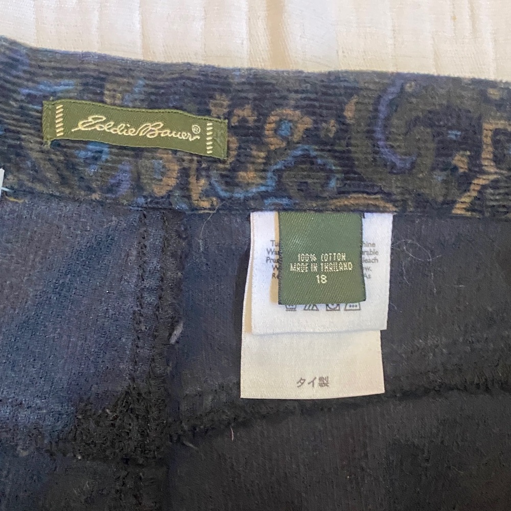 Eddie Bauer 100%Cotton  Dark Blue Paisley Pencil Skirt - Picture 12 of 12